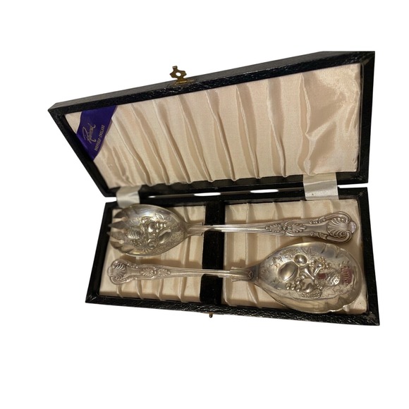 Vintage Rainmond Sheffield Silverplated Salad Serving Set EPS A1 England - Picture 2 of 6